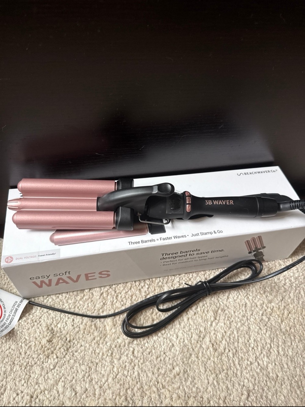 The Beachwaver Co. 3B Waver - Rose Gold & Black Triple Barrel
